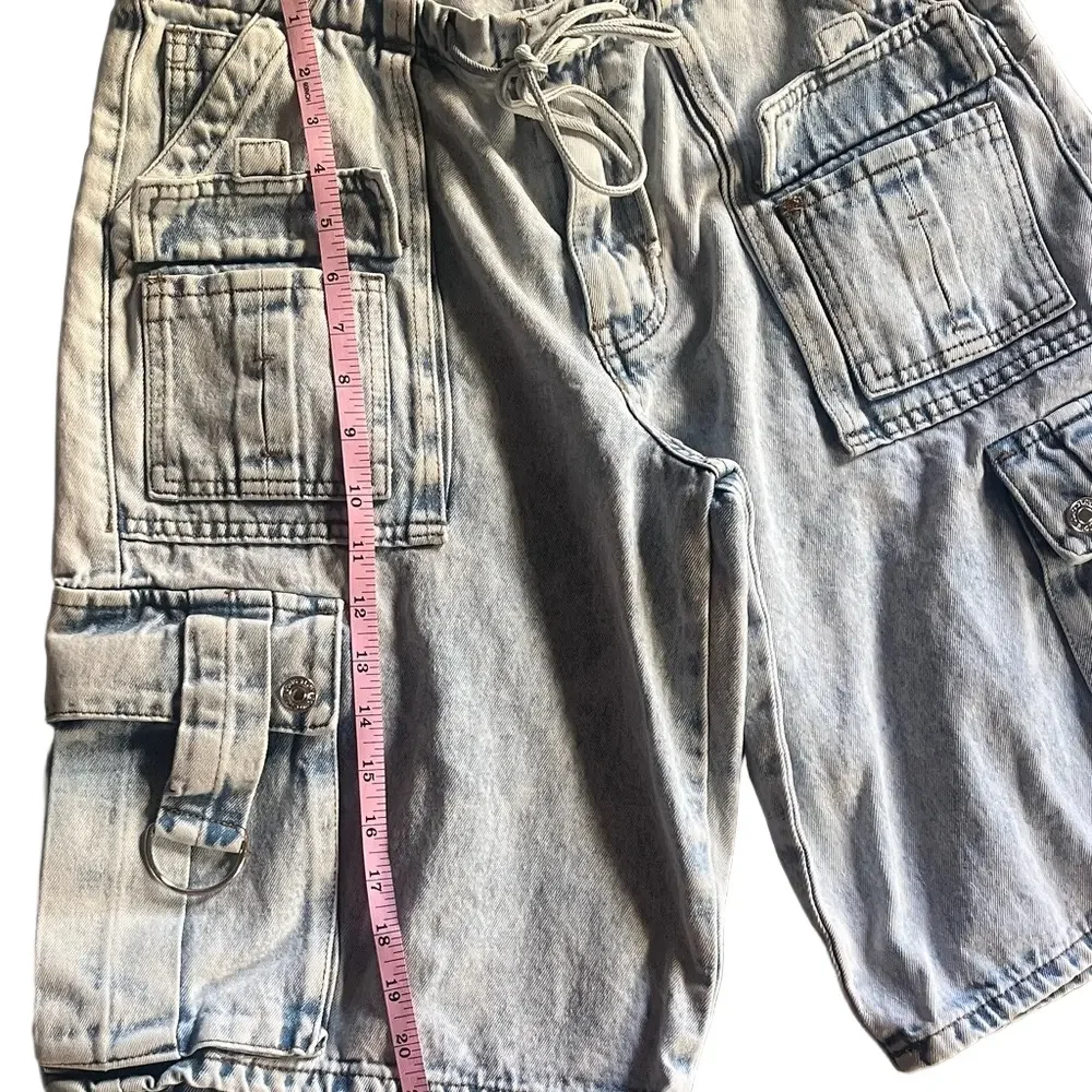 Love SoHo Light Blue Jean Cargo Shorts - Juniors | Sz 9 | EUC